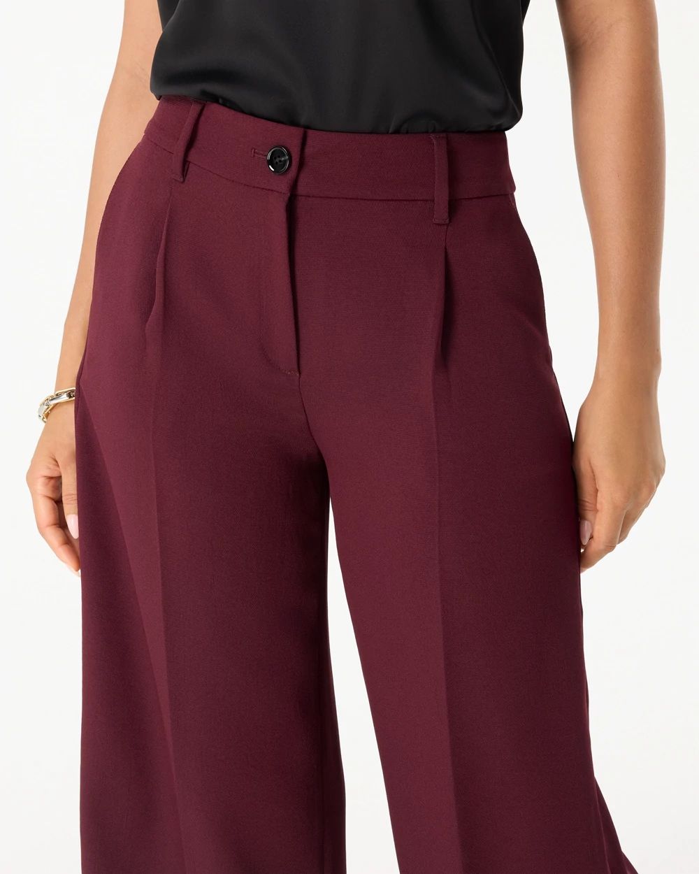 High Rise Wide Leg Crop Pant click to view larger image.