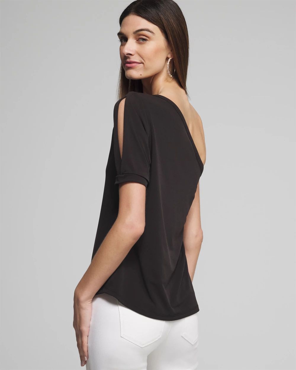 Outlet WHBM One-Shoulder Puff Sleeve Top