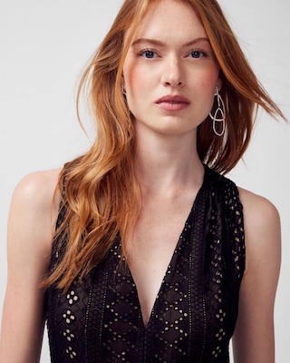 Eyelet Maxi Dress with Slit