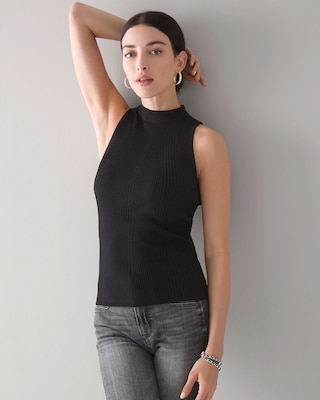 Sleeveless Mock Neck Pullover click to view larger image.