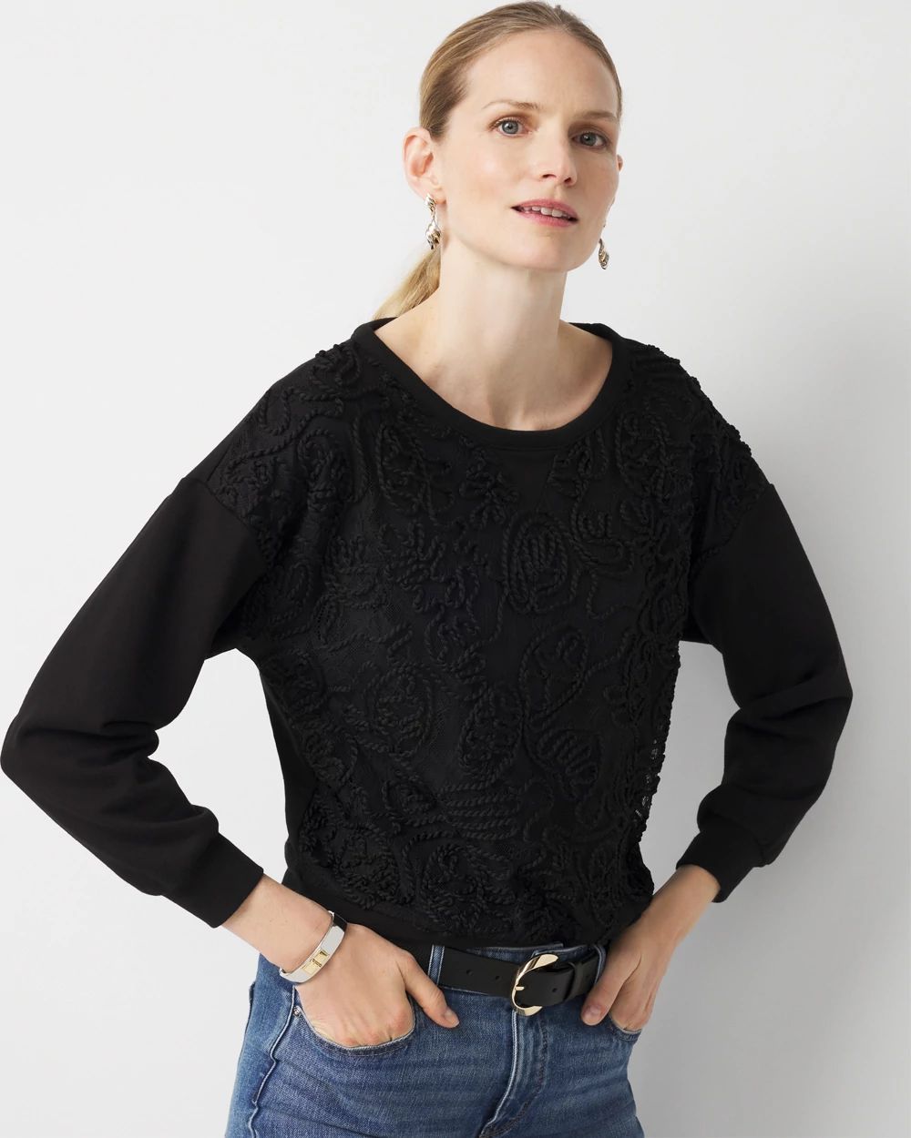 Floral Applique Sweater