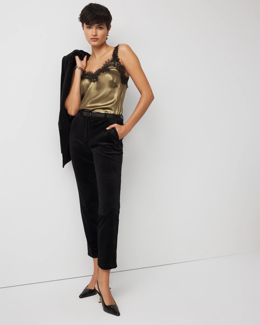 Lace Trim Satin Camisole