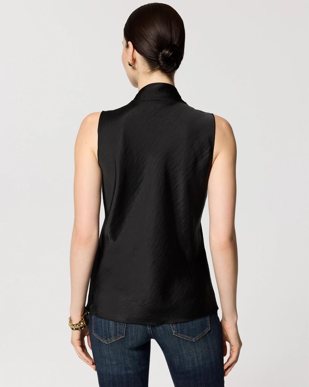 Removable Tie-Neck Satin Shell click to view larger image.