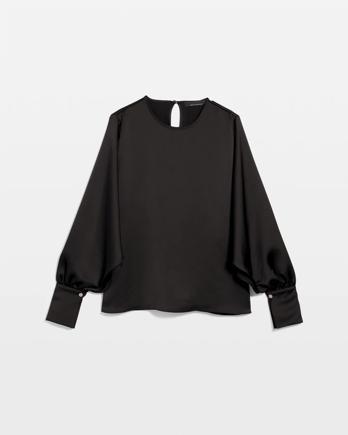 White House Black Market Cape Sleeve Satin Blouse In Black