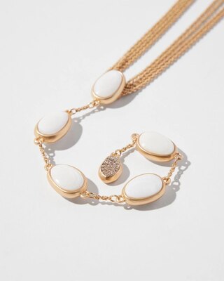 White Stone Y Necklace