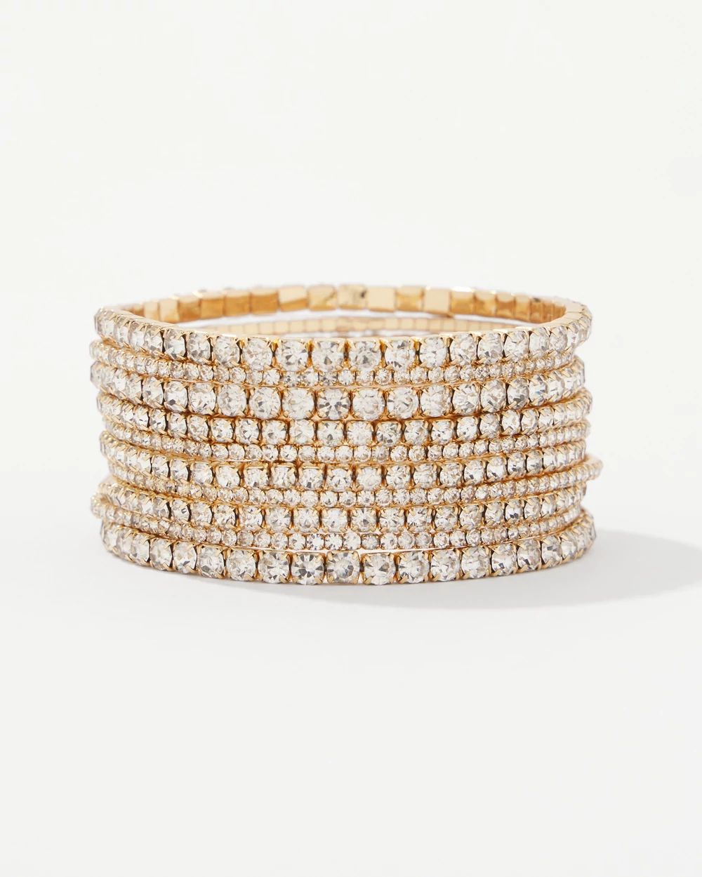 Rhinestone 10-Pack Stretch Bracelets click to view larger image.