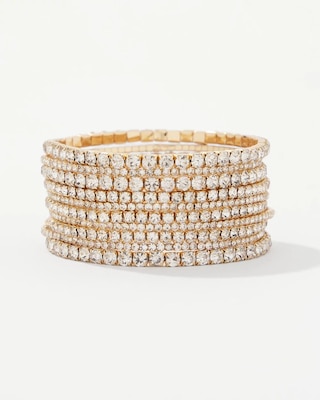 Rhinestone 10-Pack Stretch Bracelets click to view larger image.