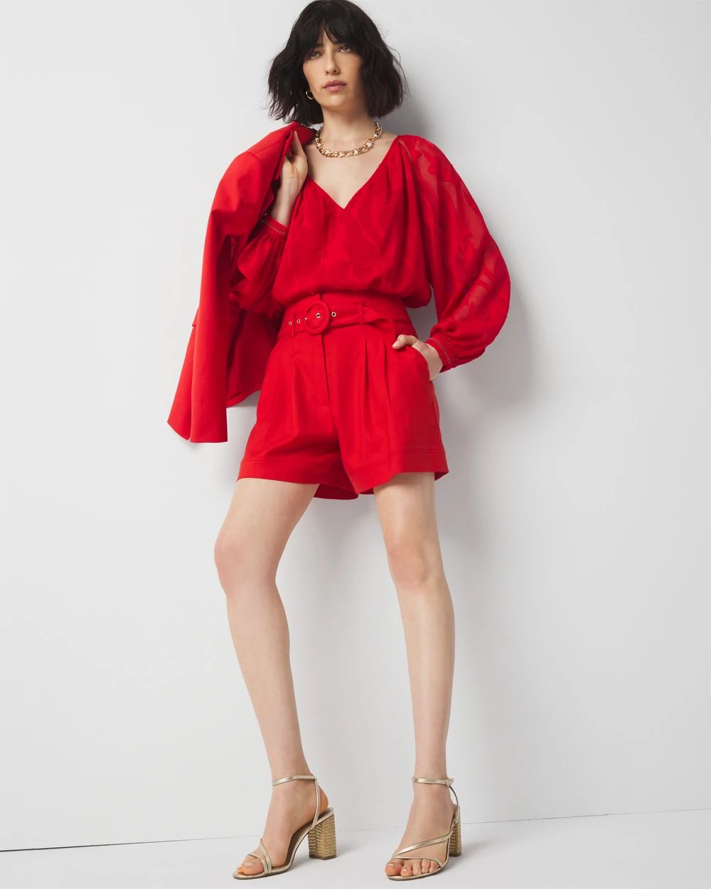 Extra High-Rise Belted Shorts