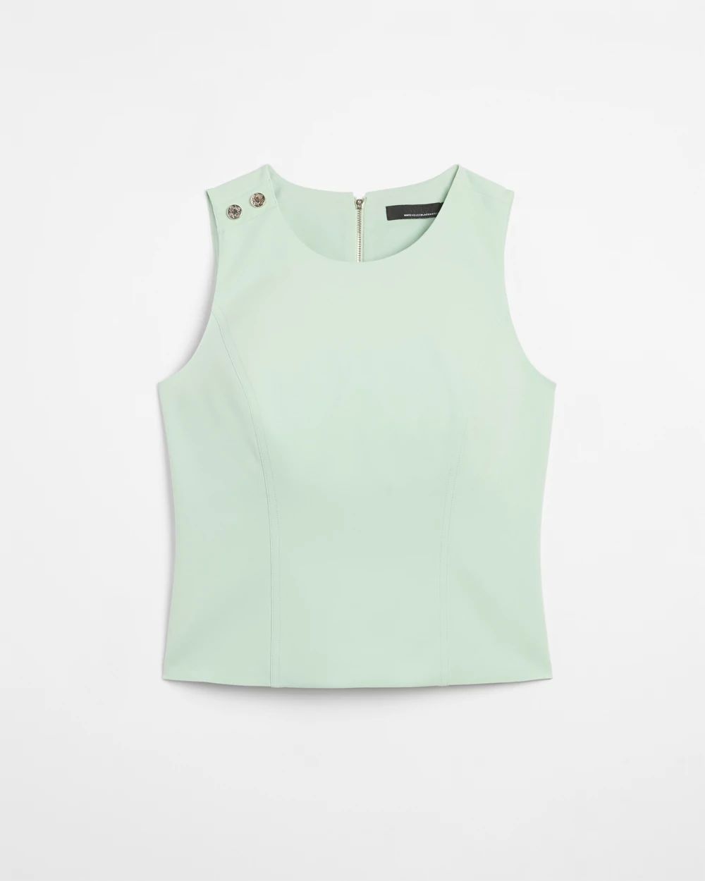 Petite Sleeveless Button Shoulder Bodice Top click to view larger image.