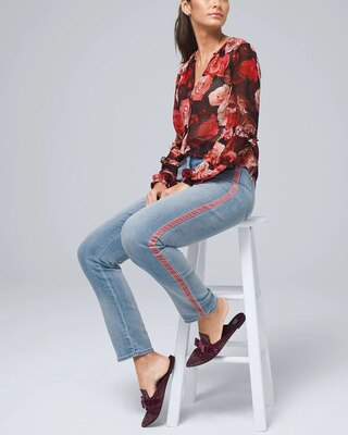 Curvy-Fit High-Rise Everyday Soft Denim™ Slim Ankle Jeans With Piping Detail