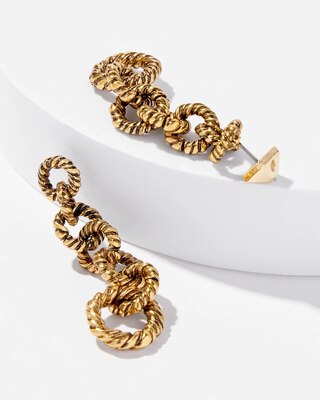 Twisted Link Linear Earrings click to view larger image.