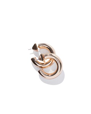 Gold Medium Thick Hoop Earrings