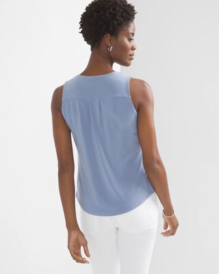Matte Jersey Lace Notch Neck Tank
