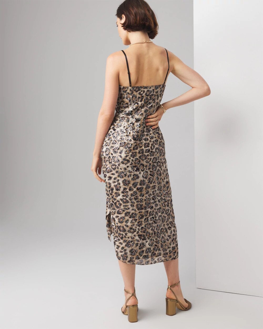 Leopard Print Faux Wrap Dress