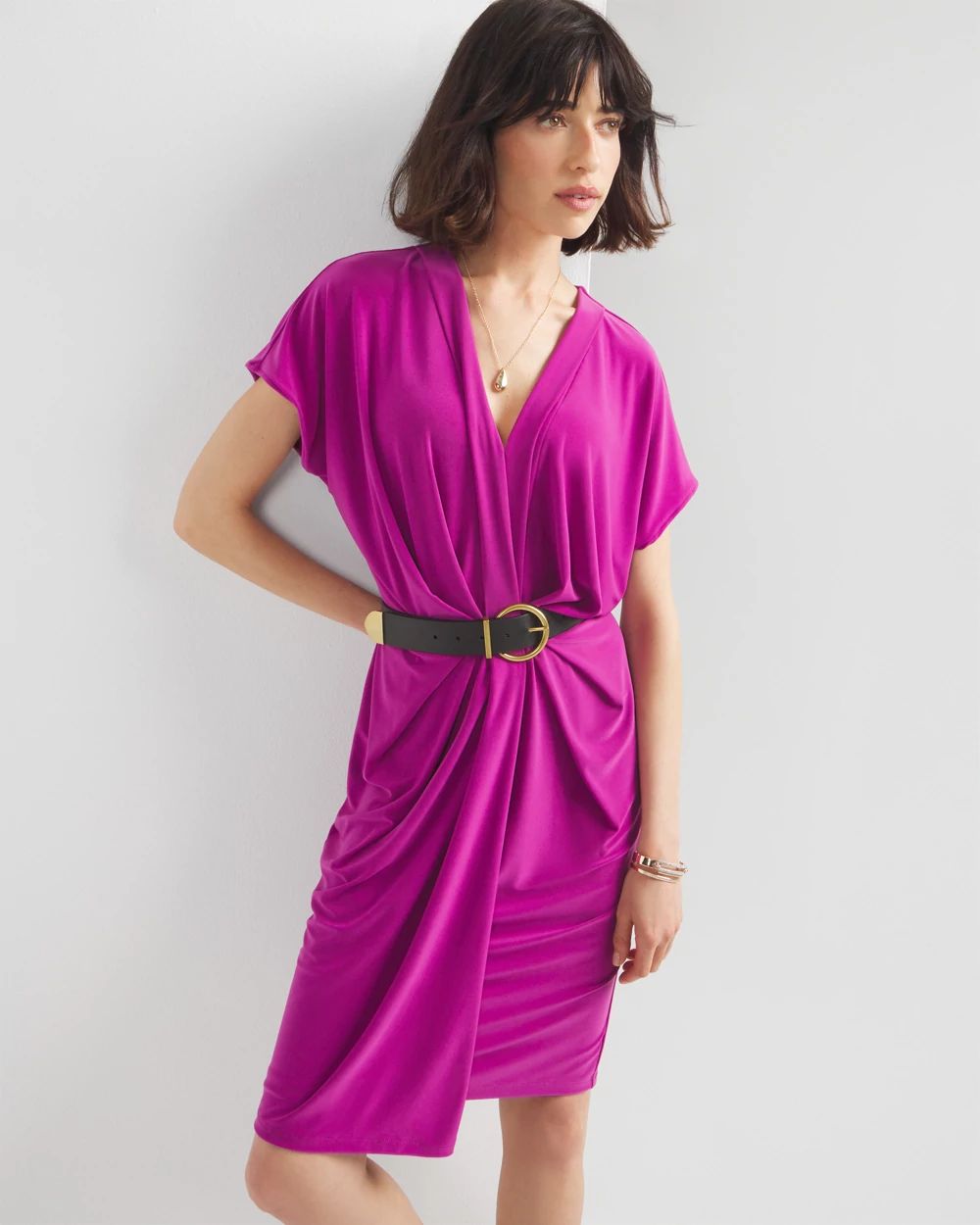 Matte-Jersey Twist Front Dress