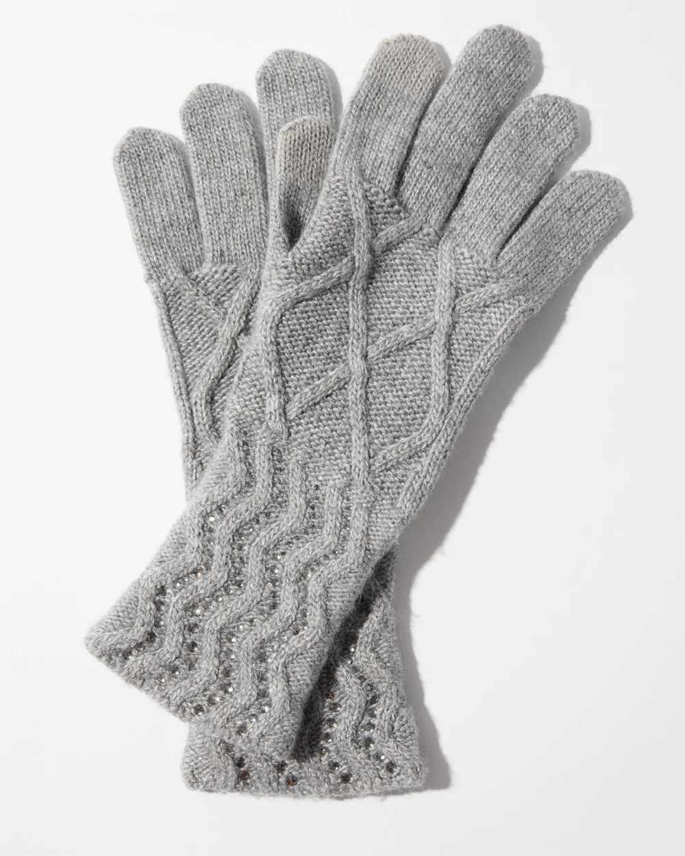 Rhinestone Patterned Gloves