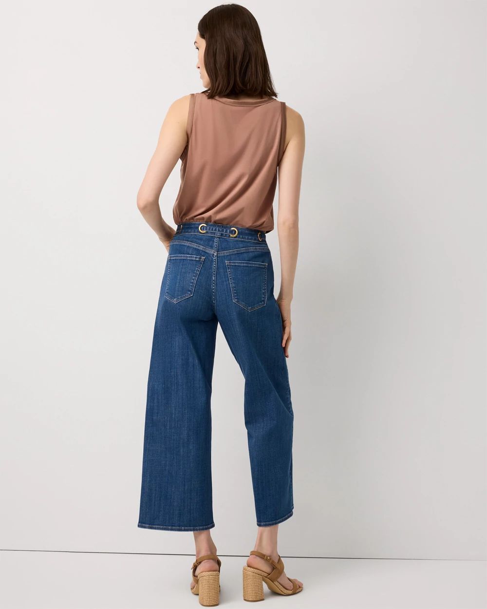 Petite Grommet High Rise Wide Leg Crop Jean
