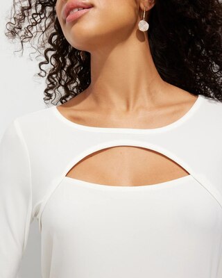 Outlet WHBM Long Sleeve Cutout Crew Neck Top