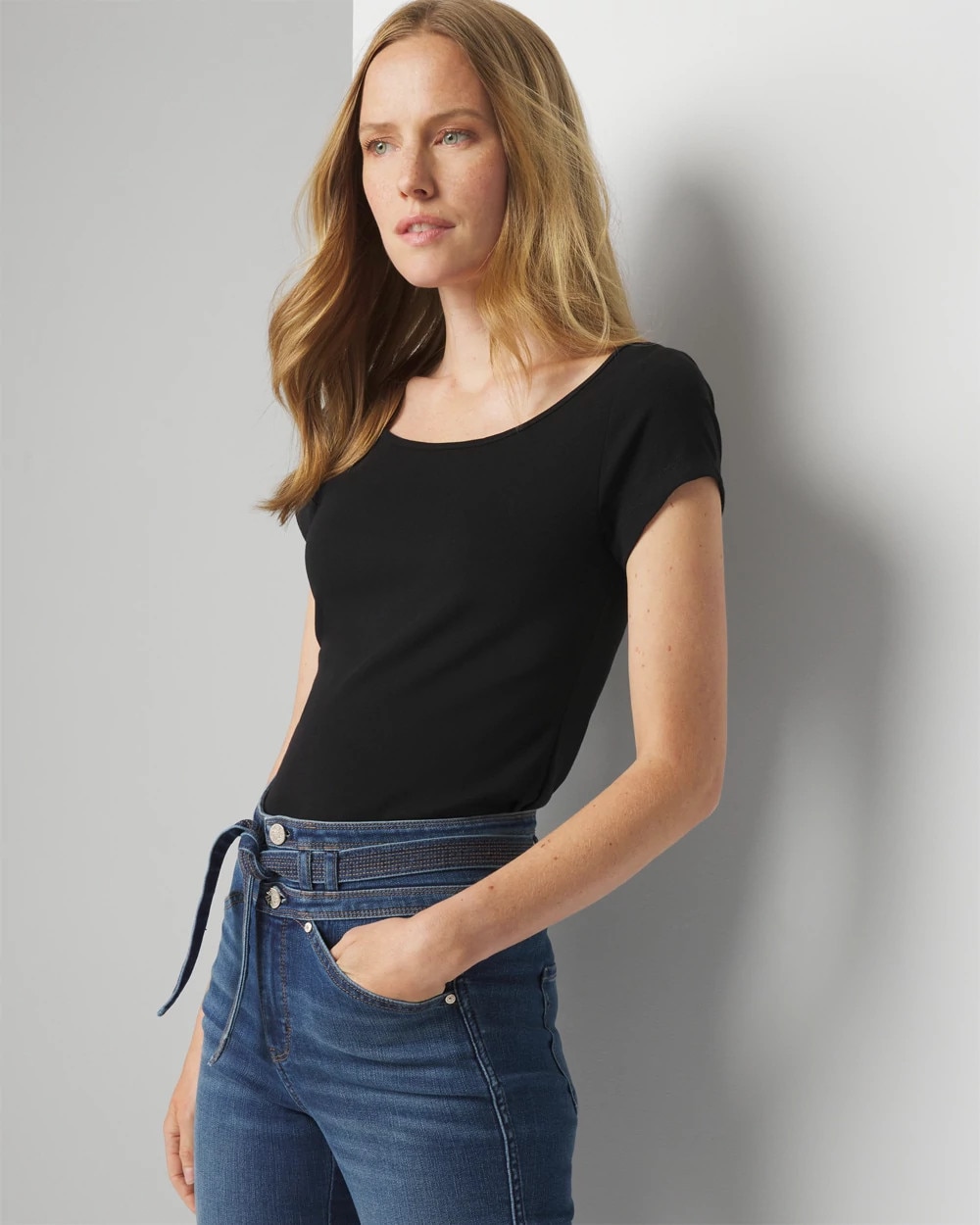 WHBMFORME™ All Ways Stretch Scoop Neck Tee