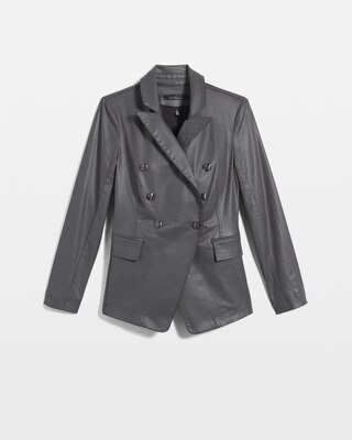 WHBM® Petite Coated Denim Studio Blazer click to view larger image.