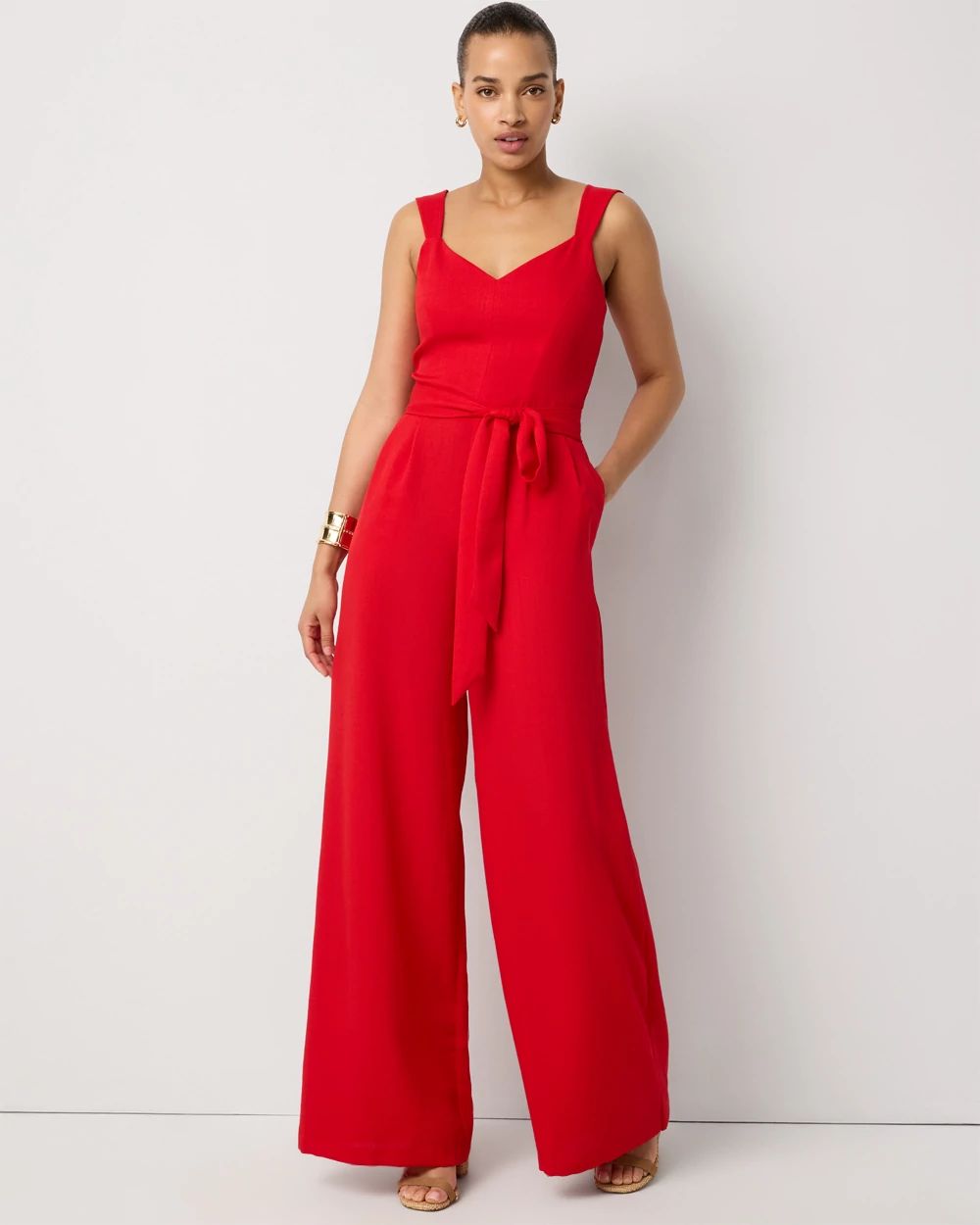 Belted Wide Leg Jumpsuit