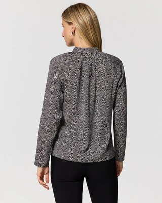 Petite Matte Satin Mock Neck Blouse click to view larger image.
