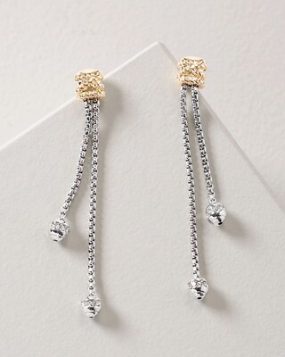 Mixed-Metal Rope Linear Earrings