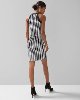 Houndstooth Halter Sweater Dress click to view larger image.
