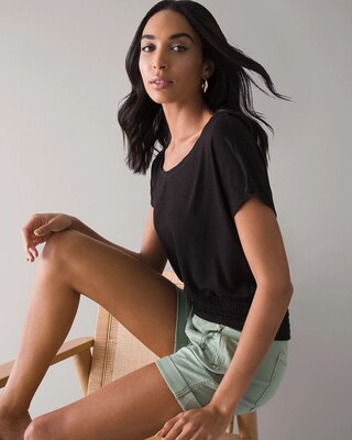 Smocked Hem Tee