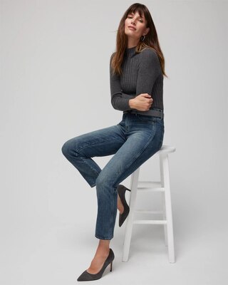 Long Sleeve Cashmere Blend Mockneck