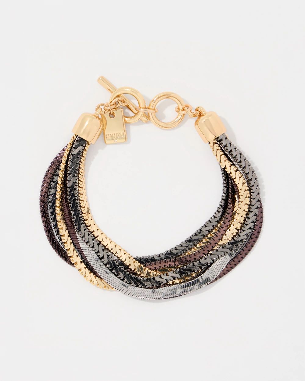 Tri-Color Chains Toggle Bracelet click to view larger image.