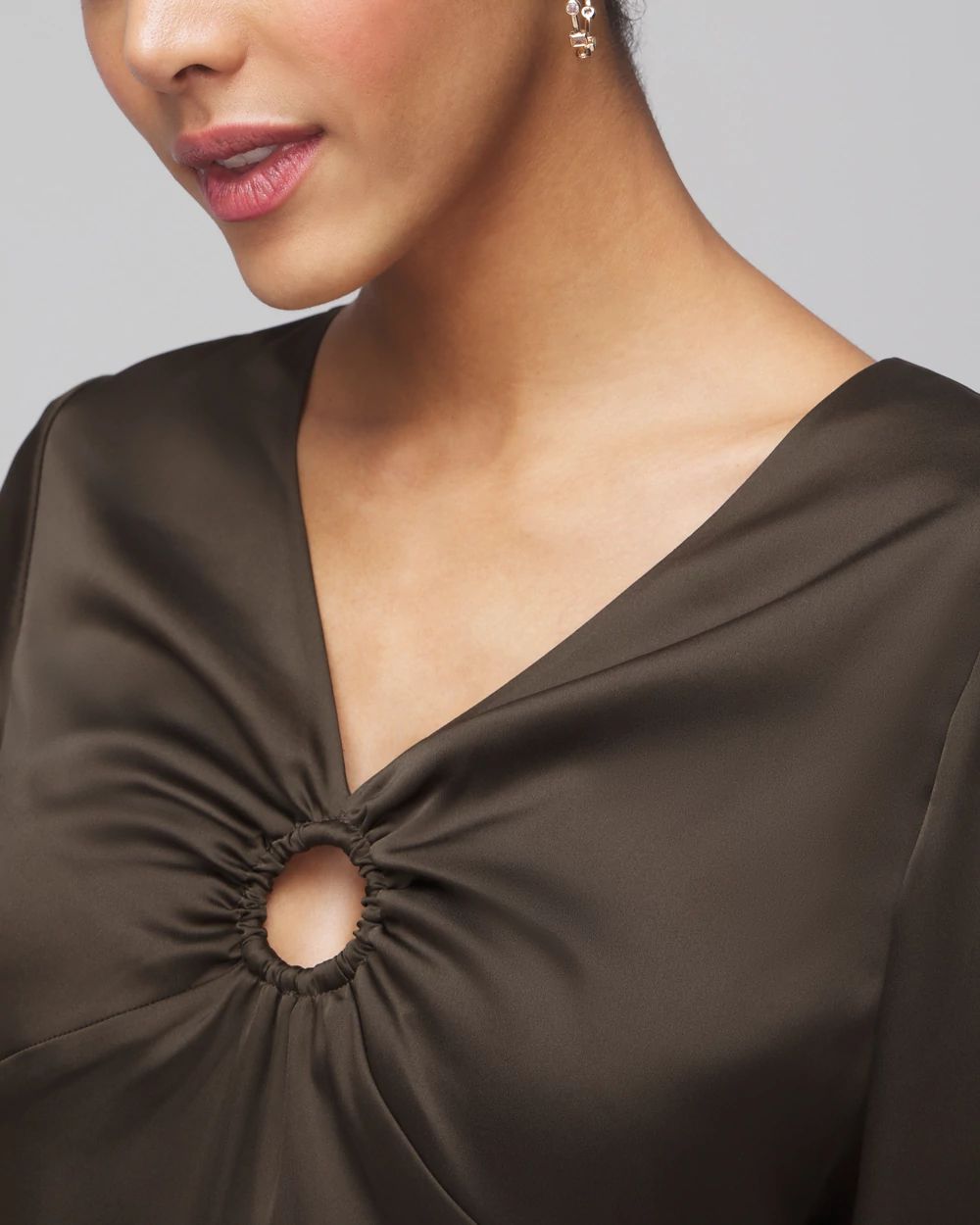 3/4 Sleeve O-Ring Blouse
