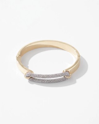 Mixed Metal Pave Link Hinge Bracelet