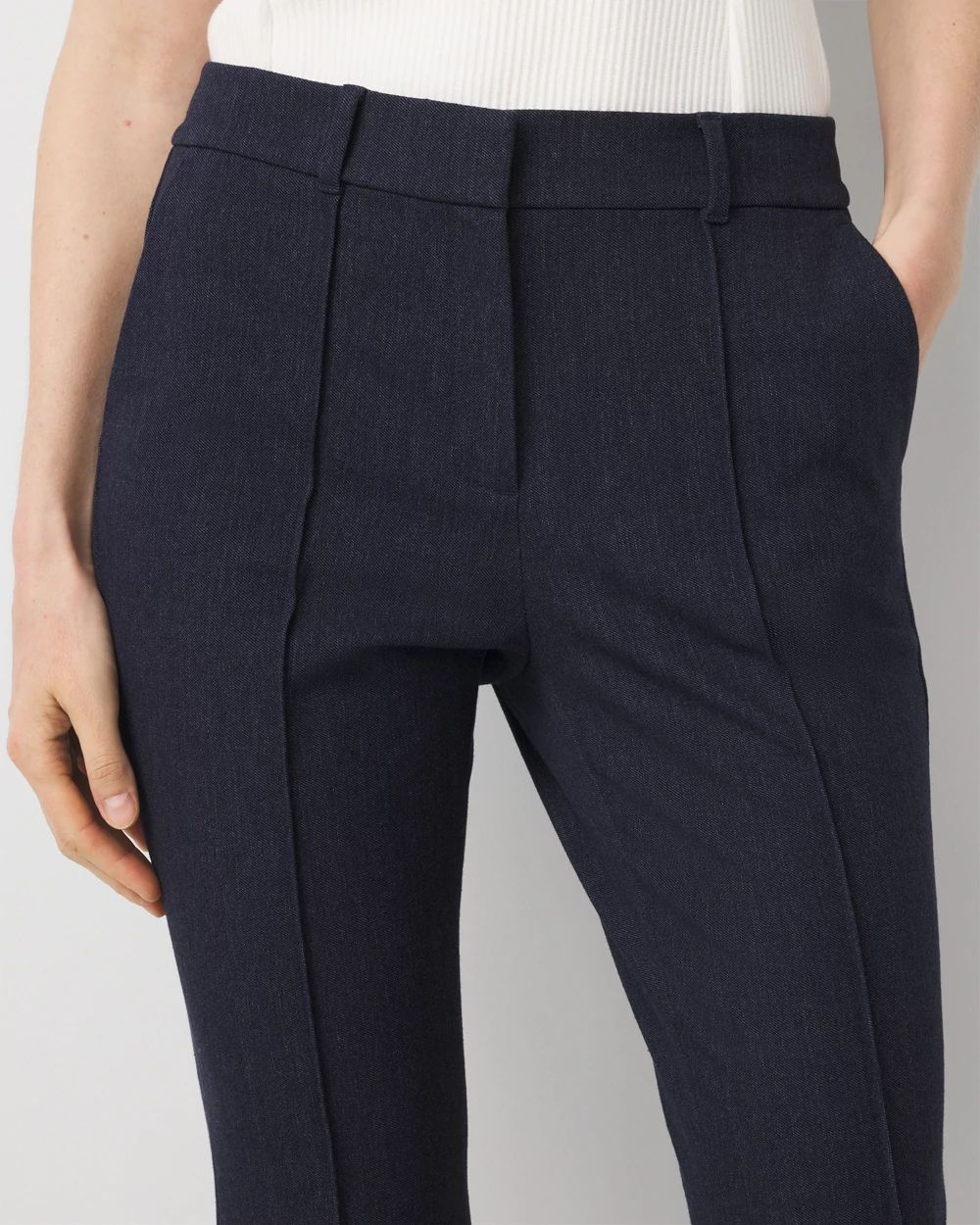 Petite High Rise Denim-Look Piper Flare