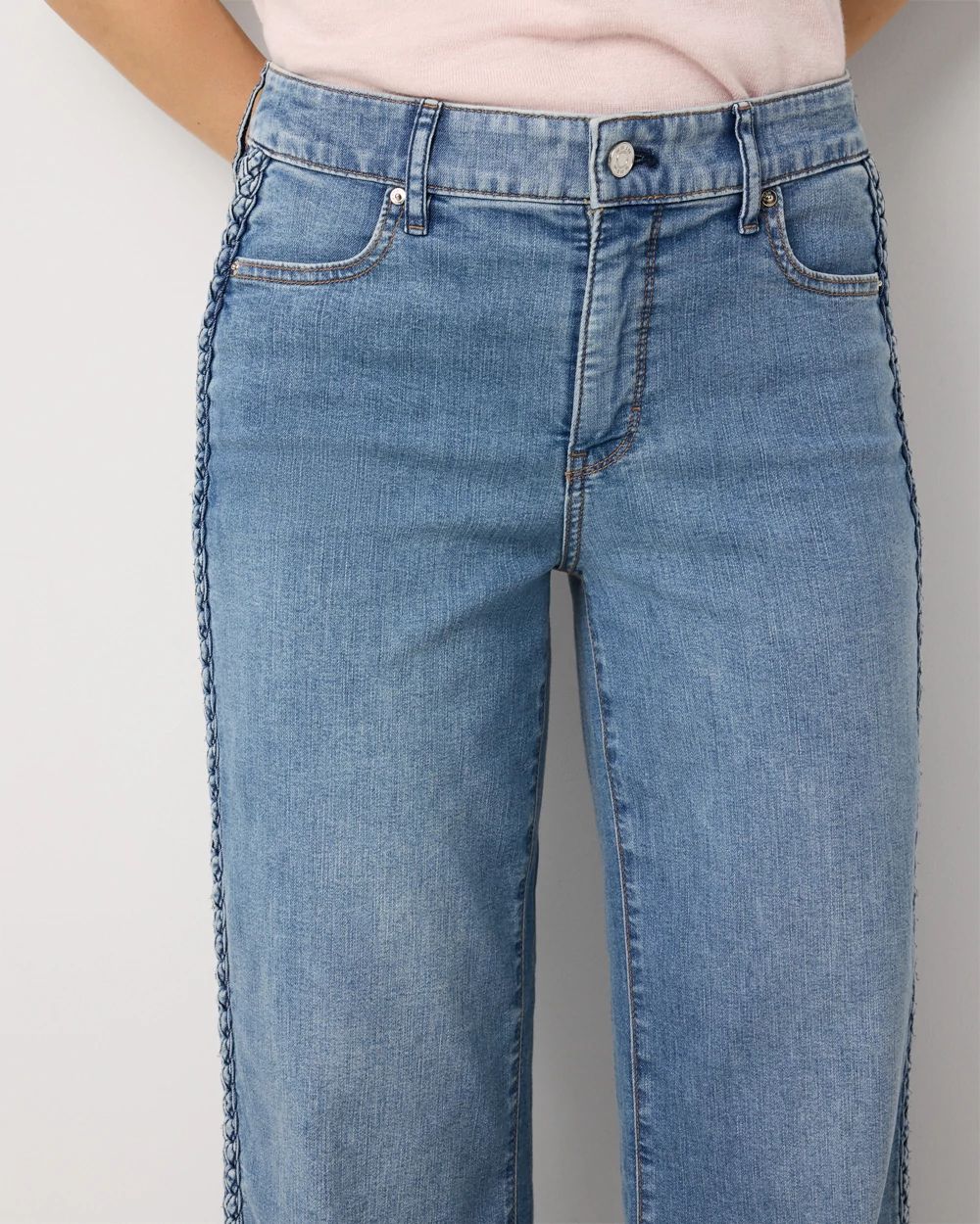 Petite Featherweight High Rise Wide Leg Cropped Jean