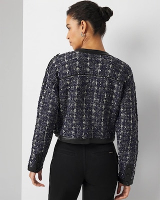 Cropped Tweed Sweater Jacket click to view larger image.