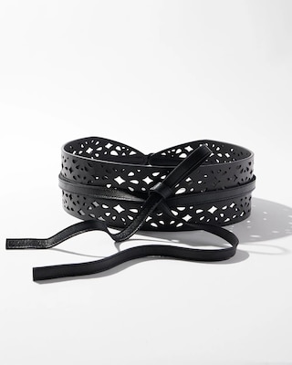 Black Cut Out Obi Belt