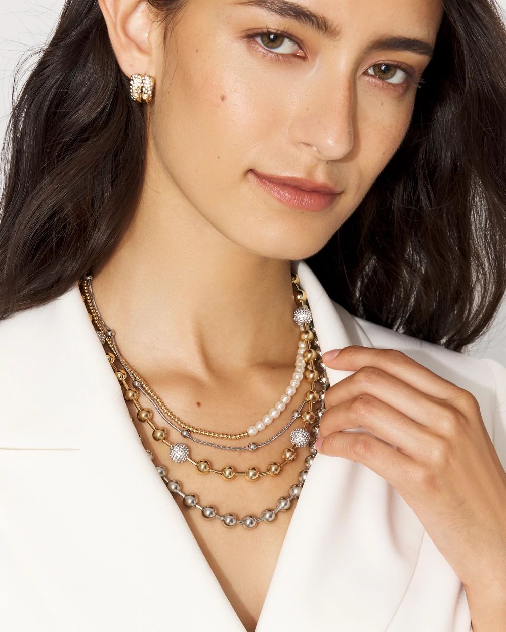 Mixed Metal + Glass Pearl Convertible Necklace