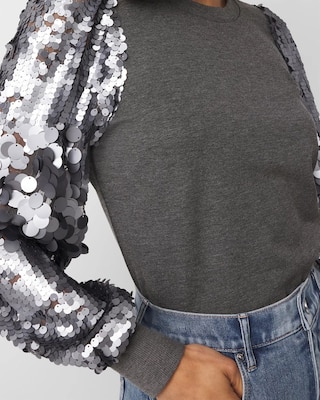 Sequin Blouson Sleeve Top click to view larger image.