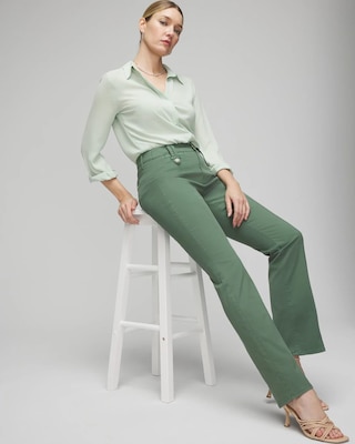 High-Rise Pret Front Seamed Bootcut Pants click to view larger image.