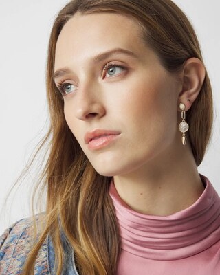 Gold Crystal Linear Drop Earrings