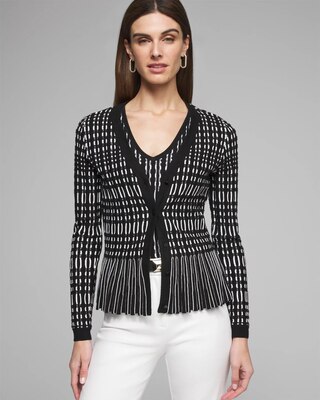 Outlet WHBM Novelty Peplum Cardigan