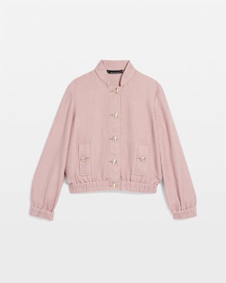 Petite Tweed Bomber Jacket click to view larger image.