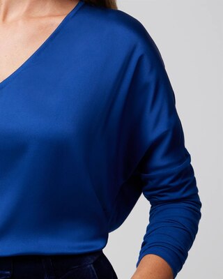 Woven Front Long Sleeve Tee