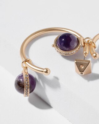 Gold Amethyst Sphere Earrings