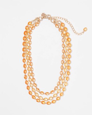 Gold + Peach Crystal Necklace