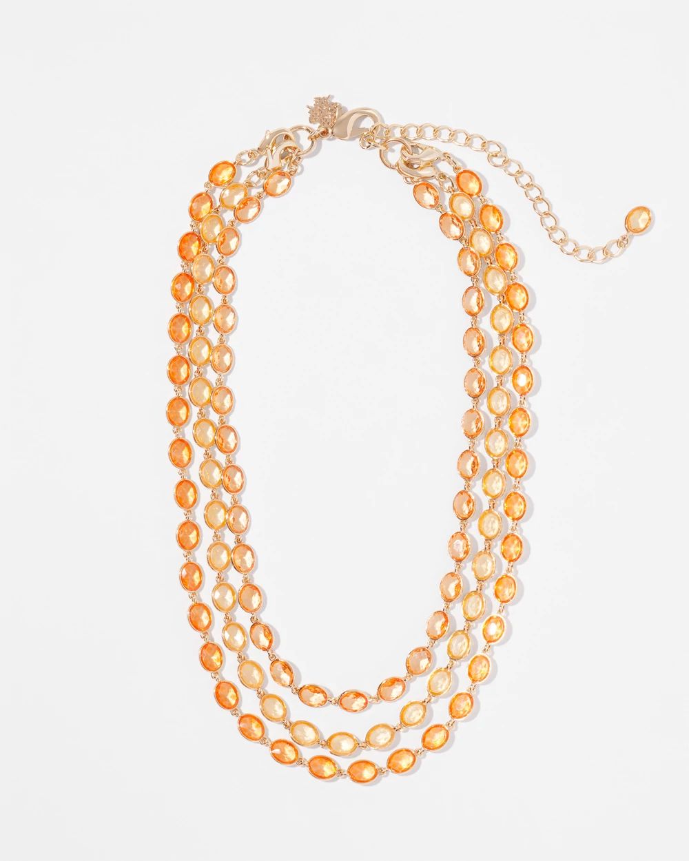 Gold + Peach Crystal Necklace click to view larger image.