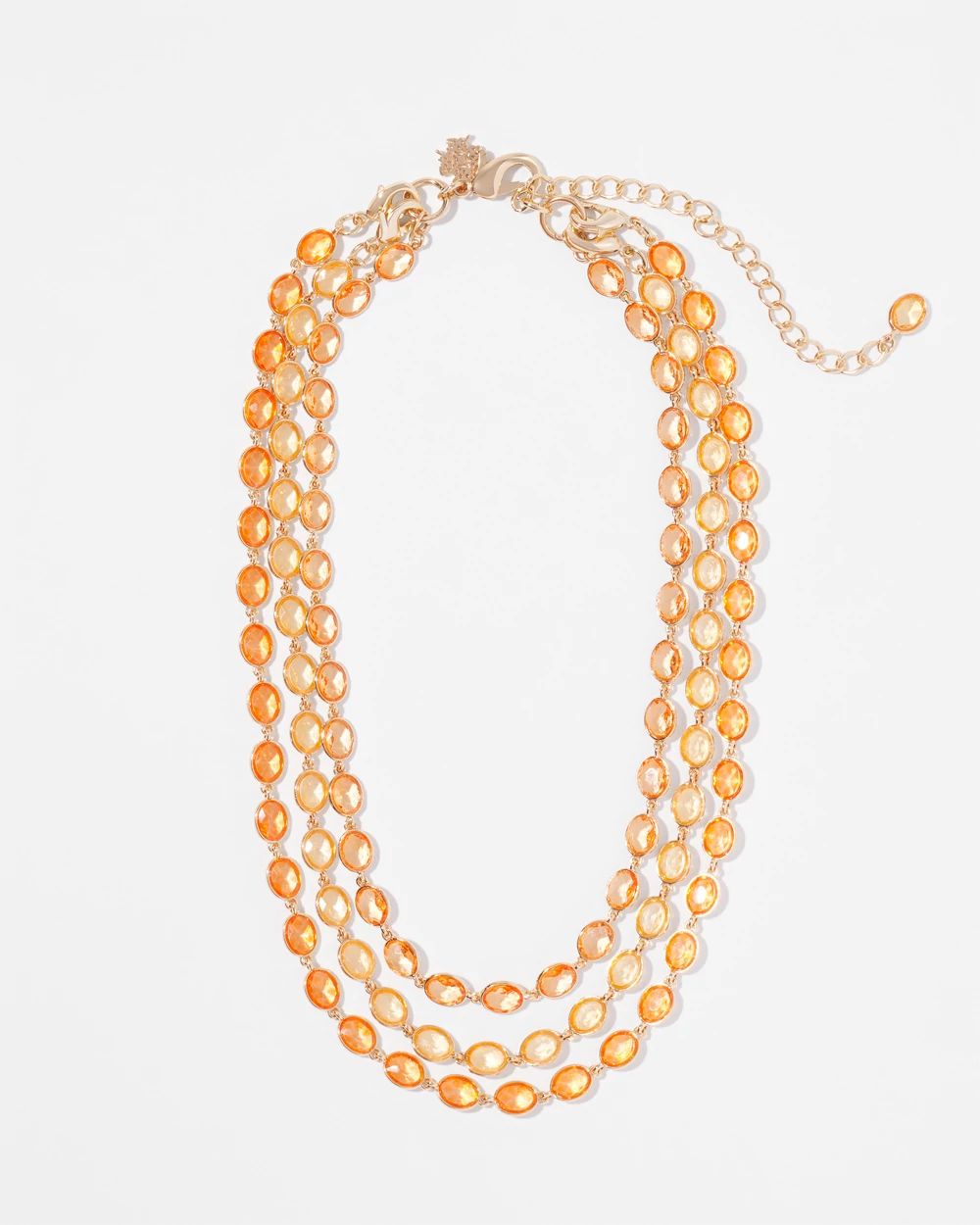 Gold + Peach Crystal Necklace
