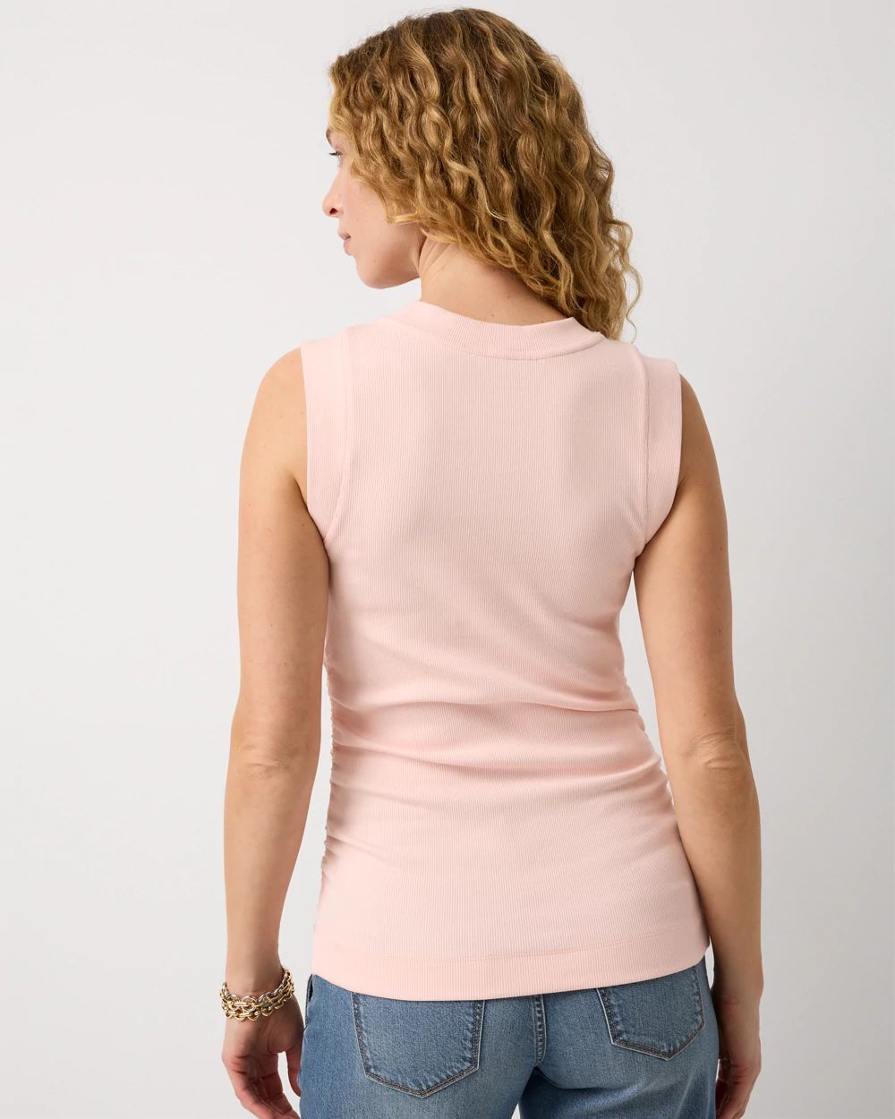 WHBM FORME™ Ribbed Stretch Ruched Side Tank