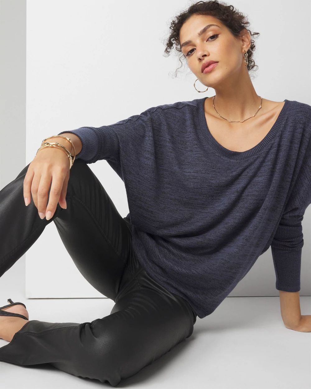 Petite Long Sleeve Scoopneck Tunic